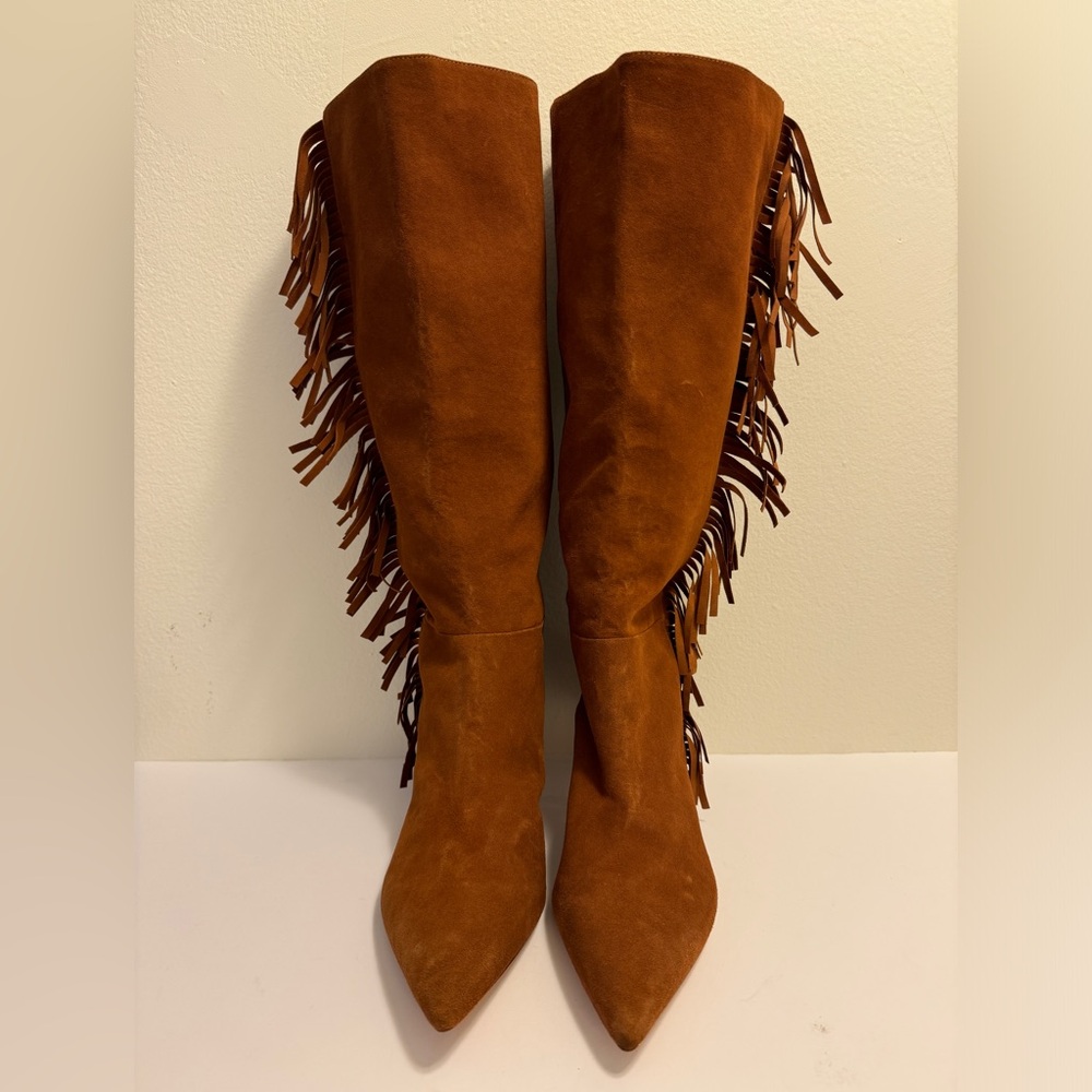NEW Caroline Constas Knee high Suede Fringe Boots